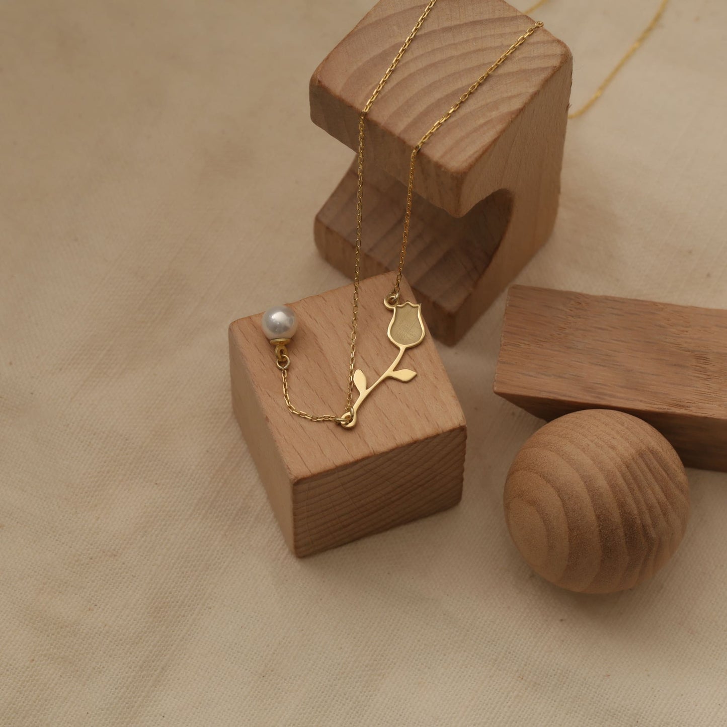 Gold Plated Rose Necklace