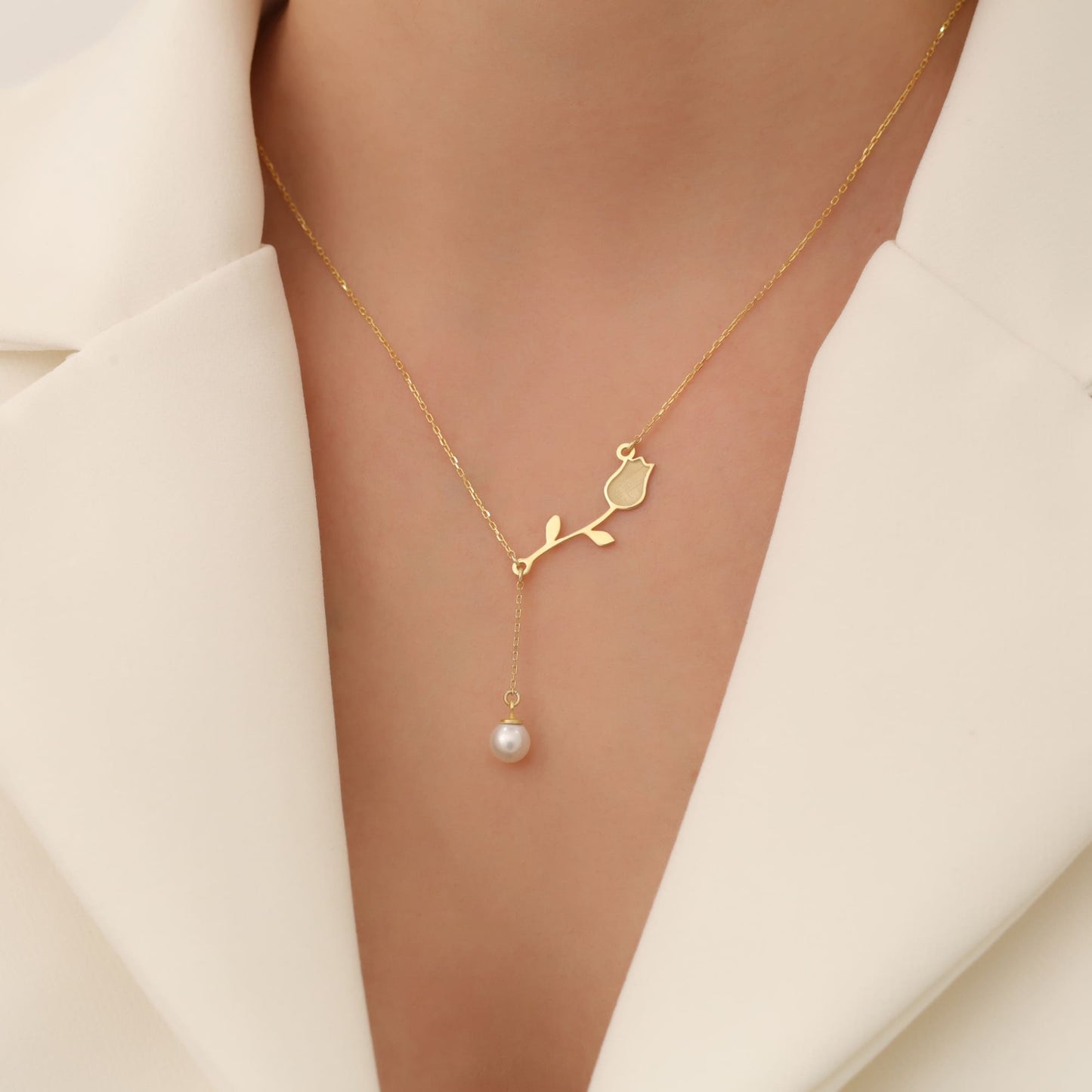 Gold Plated Rose Necklace