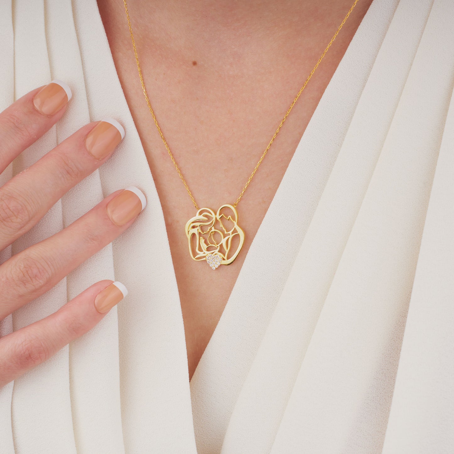 Solid Gold Family Necklace