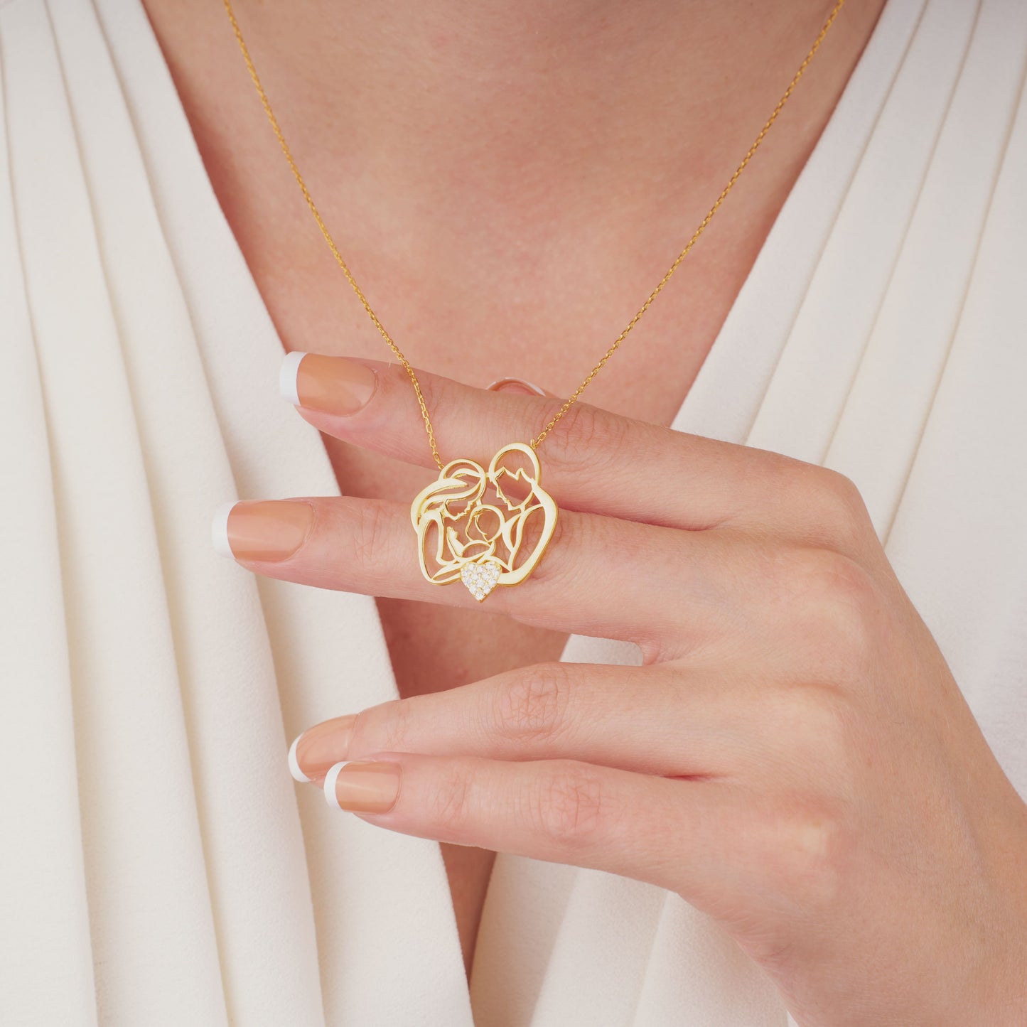 Solid Gold Family Necklace